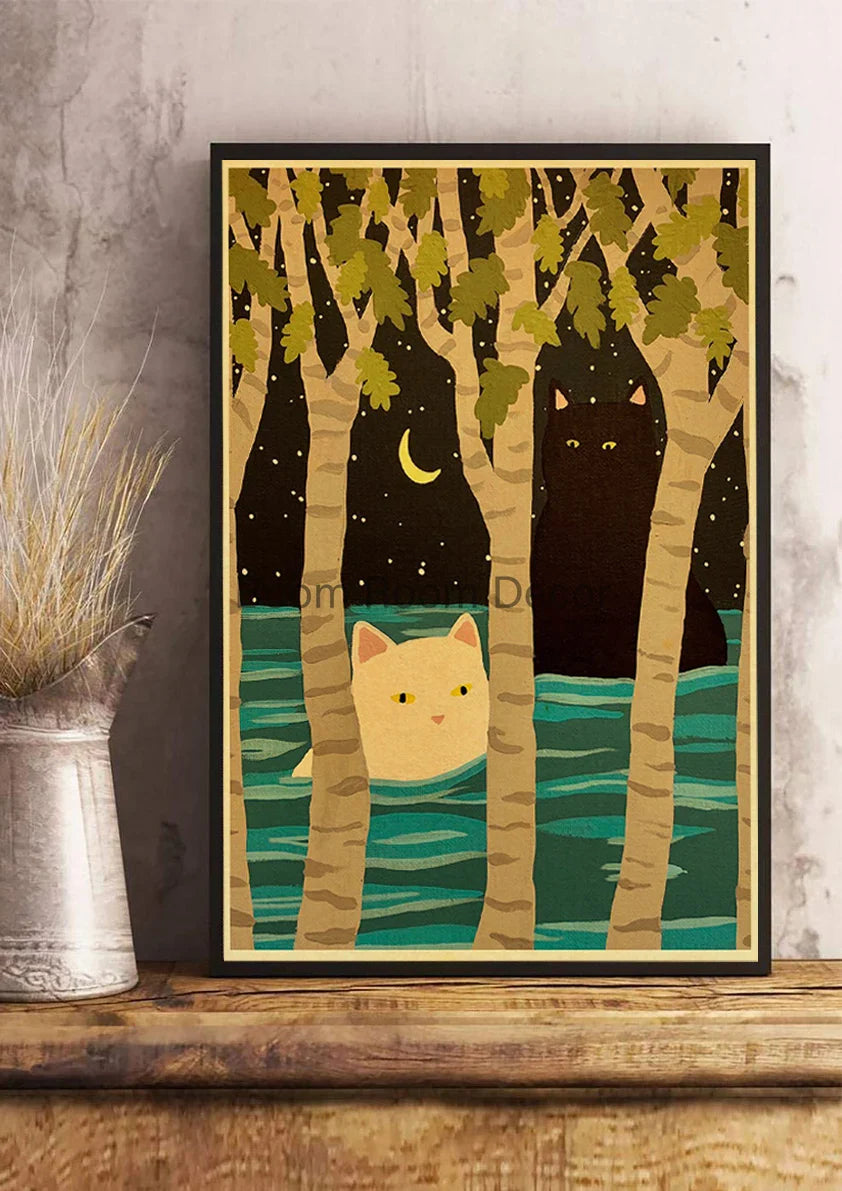 Lover Cat Paper Poster for Home Decor - Z163 22 / 30x21cm - Posters