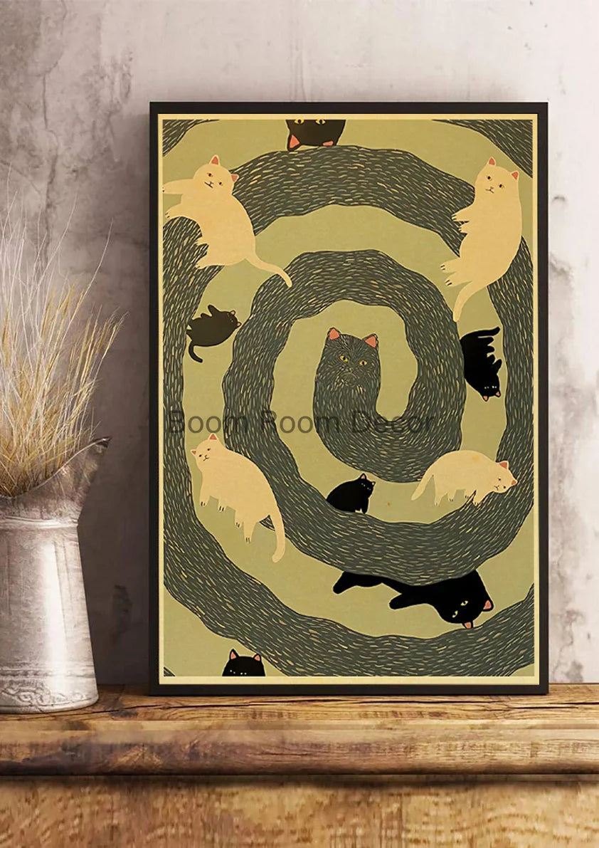 Lover Cat Paper Poster for Home Decor - Z163 5 / 30x21cm - Posters