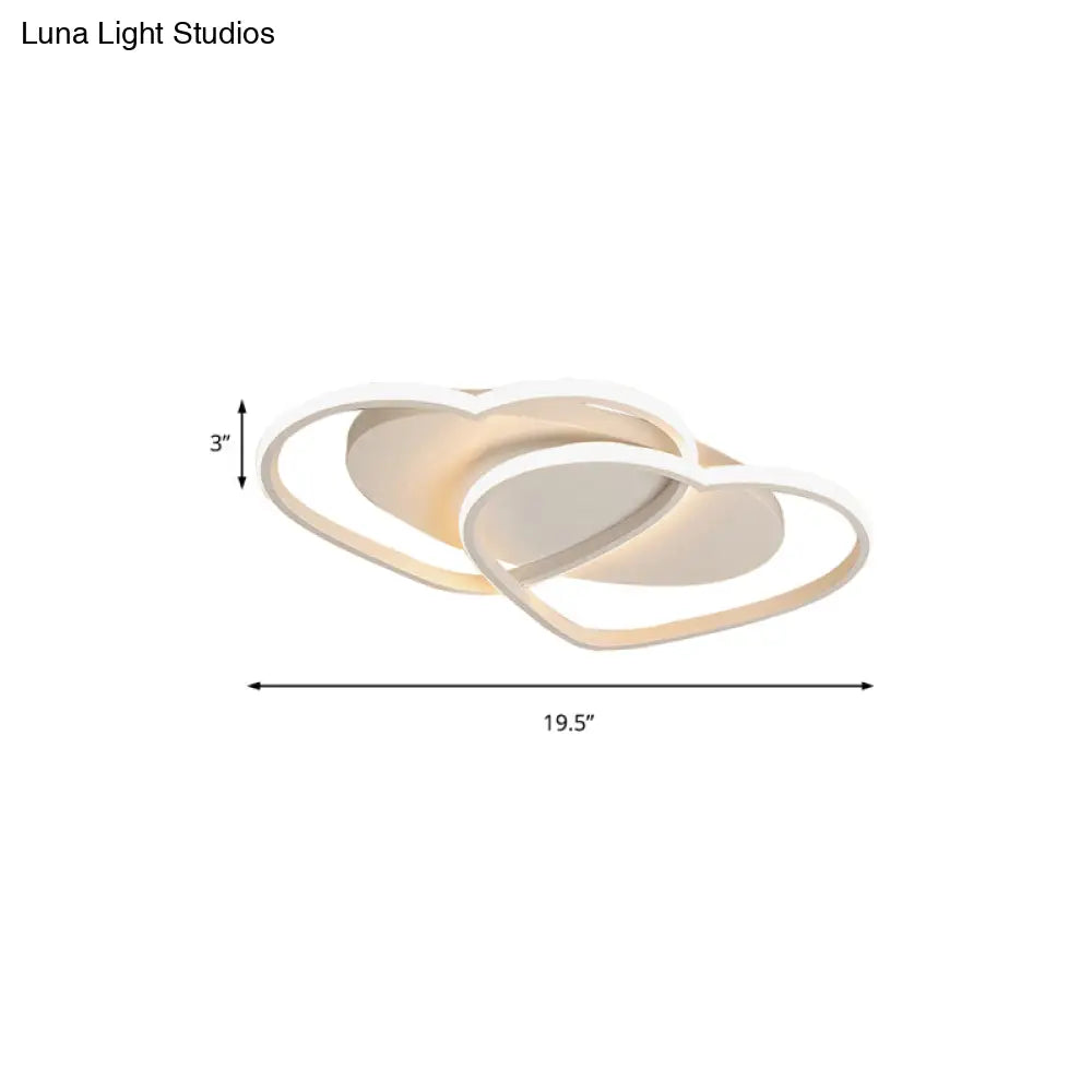 DecorBites™ DecorBites™ Loving Heart Acrylic Flushmount Ceiling Light for White Bedroom