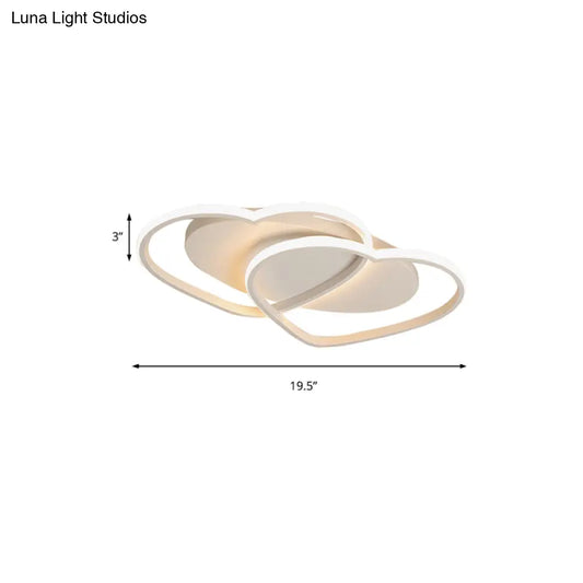 DecorBites™ DecorBites™ Loving Heart Acrylic Flushmount Ceiling Light for White Bedroom