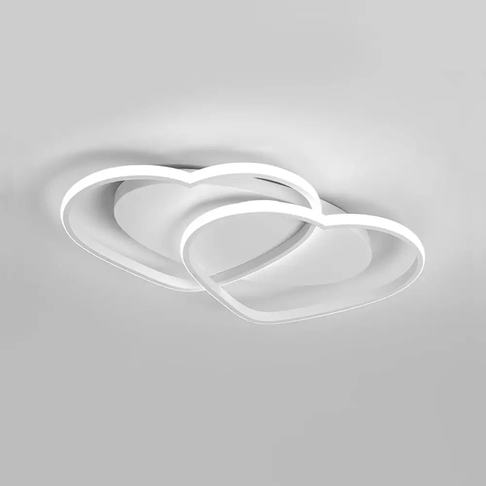 DecorBites™ DecorBites™ Loving Heart Acrylic Flushmount Ceiling Light for White Bedroom