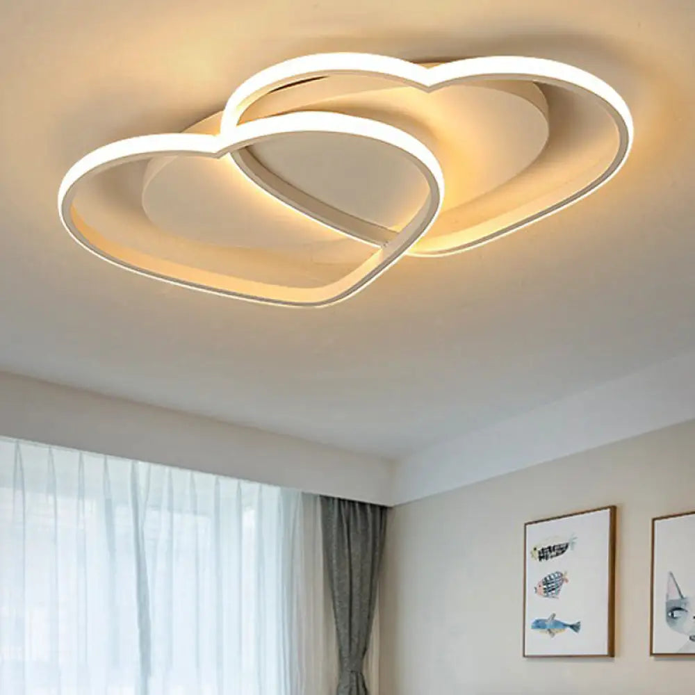 DecorBites™ DecorBites™ Loving Heart Acrylic Flushmount Ceiling Light for White Bedroom