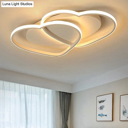 DecorBites™ DecorBites™ Loving Heart Acrylic Flushmount Ceiling Light for White Bedroom