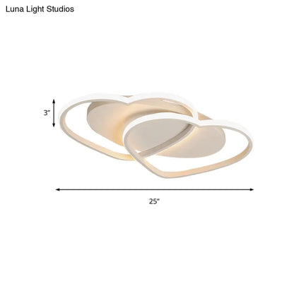 DecorBites™ DecorBites™ Loving Heart Acrylic Flushmount Ceiling Light for White Bedroom