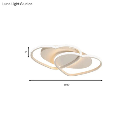DecorBites™ DecorBites™ Loving Heart Acrylic Flushmount Ceiling Light for White Bedroom