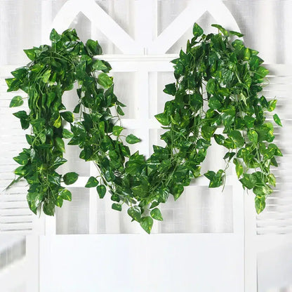 Lush green silk creeper plant with glossy leaves and trailing vines for living room decorbites green silk decor