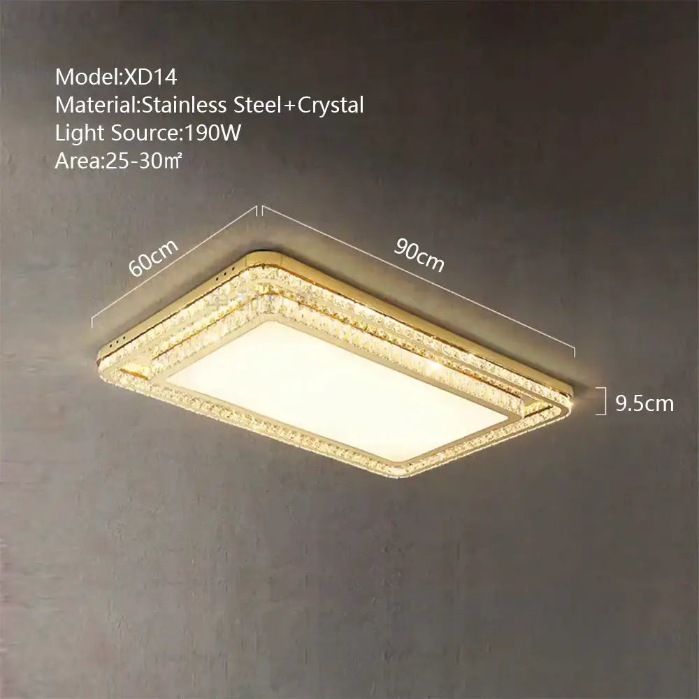 Luxe gold crystal led ceiling chandelier with stainless steel frame and warm illumination for dining room decorbites crystal led