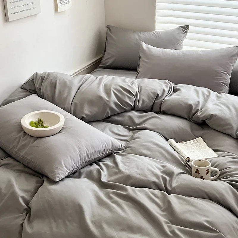 Luxurious Cotton Bedding Set: Sheet Duvet Pillowcase