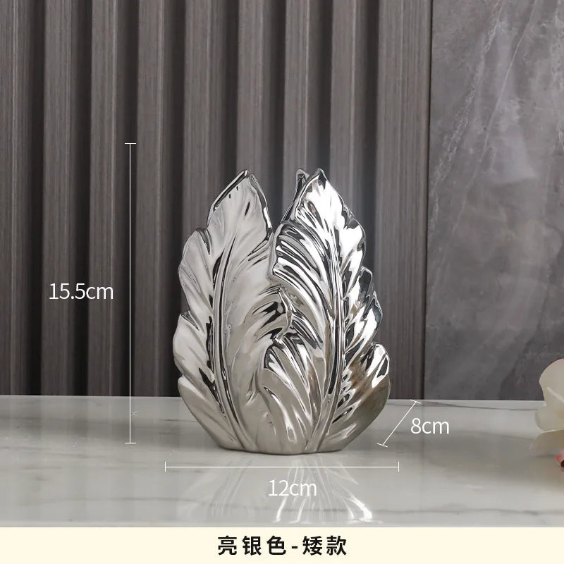 Luxurious Gold Ceramic Vases for Home Decor - B - Vase
