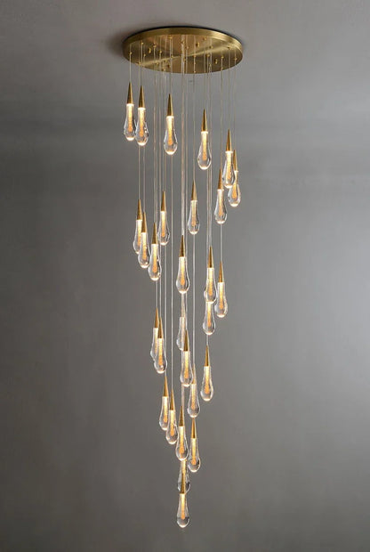 Luxurious Gold Crystal Chandelier for Staircase - Chandelier