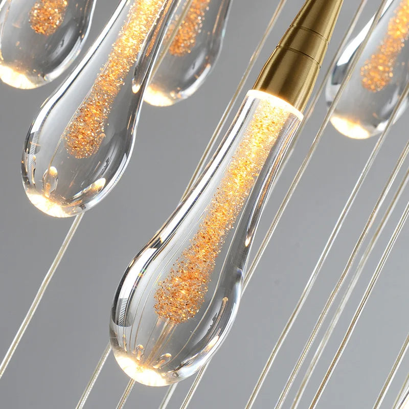 Luxurious Gold Crystal Chandelier for Staircase - Chandelier