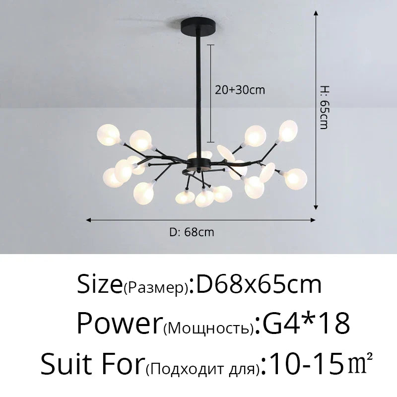 Luxurious Golden LED Chandelier for Home - Black A 18 Heads / Warm White no remote / CHINA - Chandelier