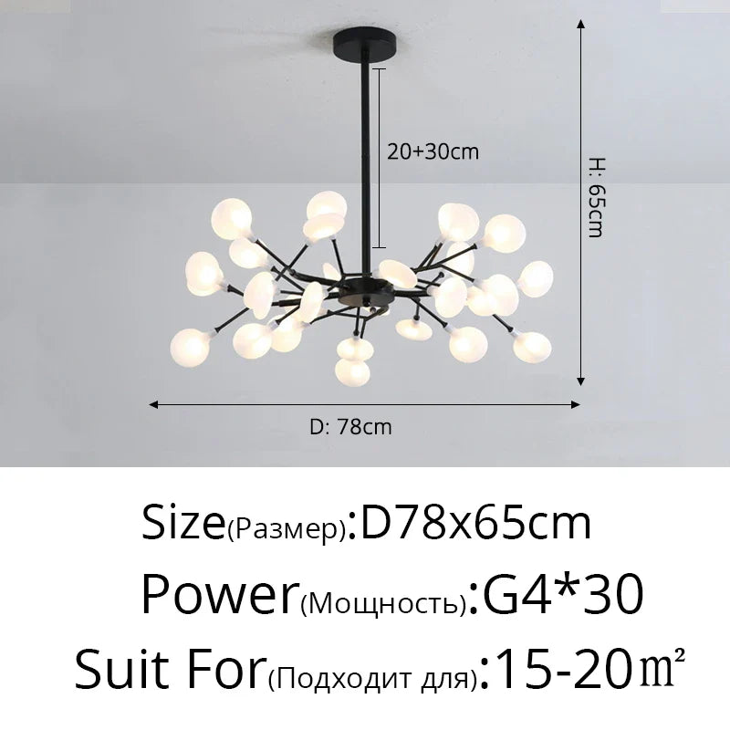 Luxurious Golden LED Chandelier for Home - Black A 30 Heads / Warm White no remote / CHINA - Chandelier