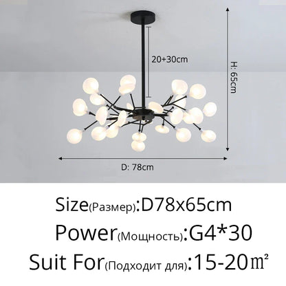 Luxurious Golden LED Chandelier for Home - Black A 30 Heads / Warm White no remote / CHINA - Chandelier