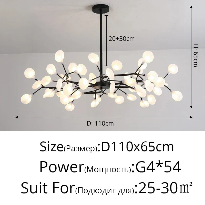 Luxurious Golden LED Chandelier for Home - Black A 54 Heads / Warm White no remote / CHINA - Chandelier