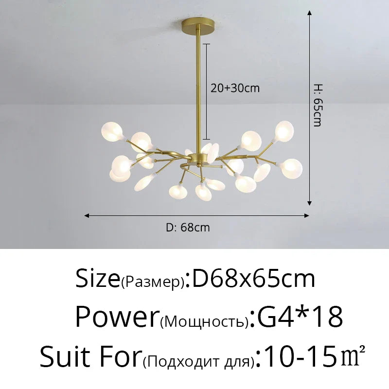 Luxurious Golden LED Chandelier for Home - Gold A 18 Heads / Warm White no remote / CHINA - Chandelier