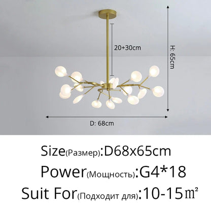 Luxurious Golden LED Chandelier for Home - Gold A 18 Heads / Warm White no remote / CHINA - Chandelier