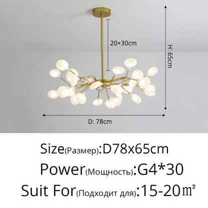 Luxurious Golden LED Chandelier for Home - Gold A 30 Heads / Warm White no remote / CHINA - Chandelier
