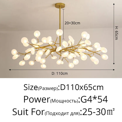 Luxurious Golden LED Chandelier for Home - Gold A 54 Heads / Warm White no remote / CHINA - Chandelier