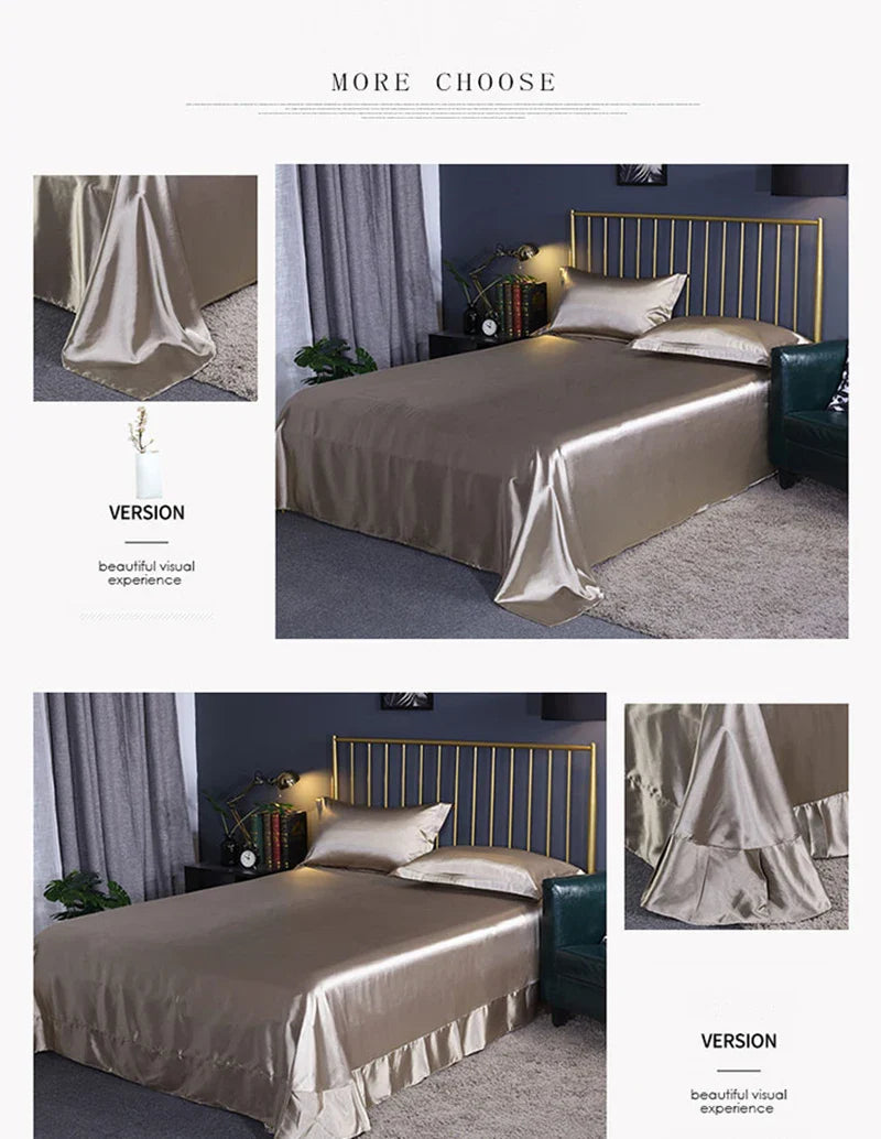 Luxurious Silk Bedding Set - Solid Color