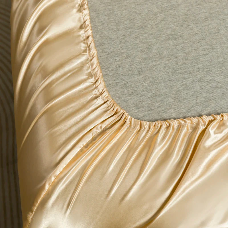 Luxurious Solid Color Satin Bedding Set