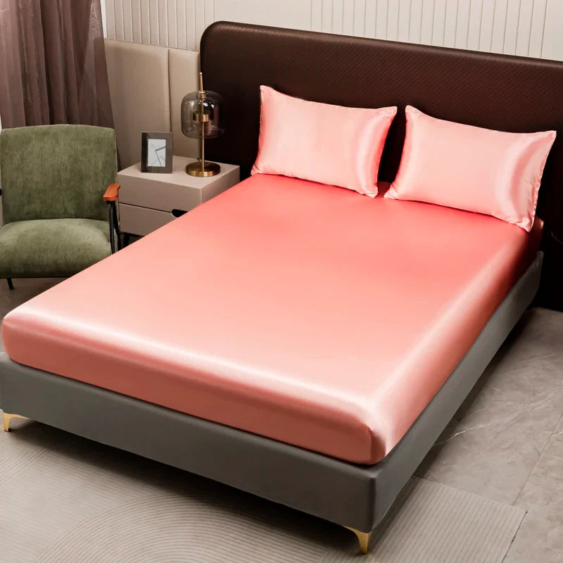 Luxurious Solid Color Satin Bedding Set
