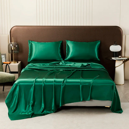 Luxurious Solid Color Satin Bedding Set