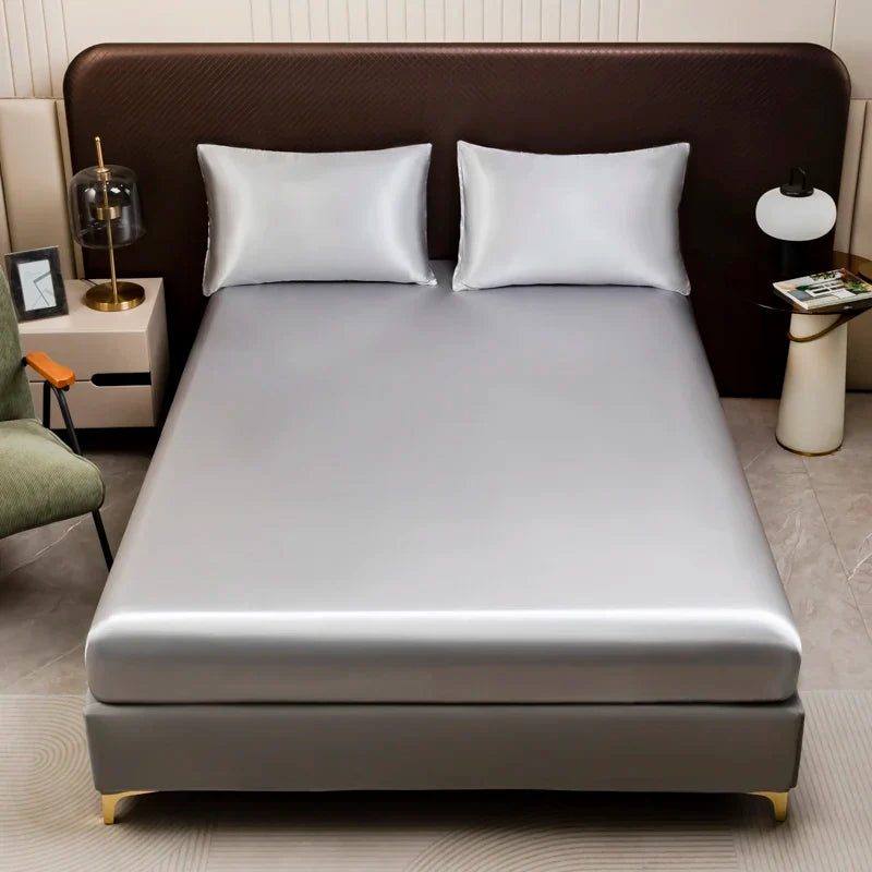 Luxurious Solid Color Satin Bedding Set