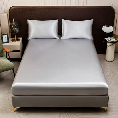 Luxurious Solid Color Satin Bedding Set
