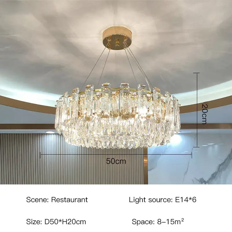 Luxurious two tier gold round oval crystal chandelier with cascading prisms for elegant dining room decorbites gold round lighting