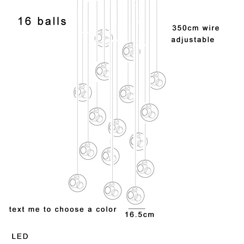A luxury amber clear glass pendant light with 16 spherical dimmable led bulbs for dining room decorbites pendant light