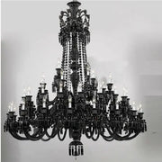 Elegant decorbites black crystal chandelier with intricate detailing and candle style bulbs for luxury dining room decor