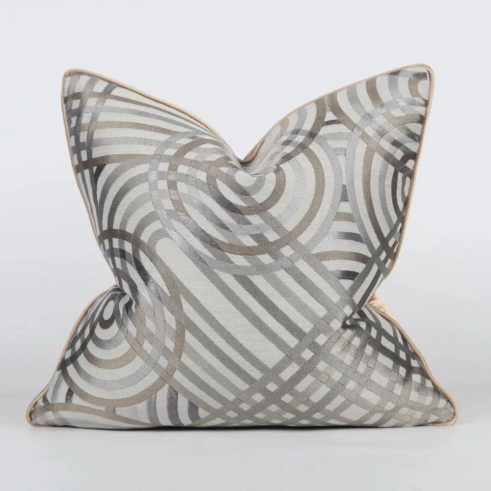 Luxury black and gold cushion cover with an abstract geometric decorbites jacquard pattern for living room decor