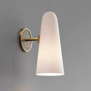 A luxury brass and frosted white glass copper wall lamp with metal base for bedroom decorbites copper wall lighting
