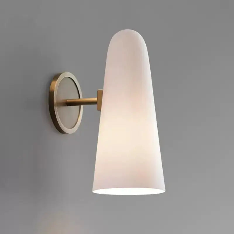 A luxury brass and frosted white glass copper wall lamp with metal base for bedroom decorbites copper wall lighting