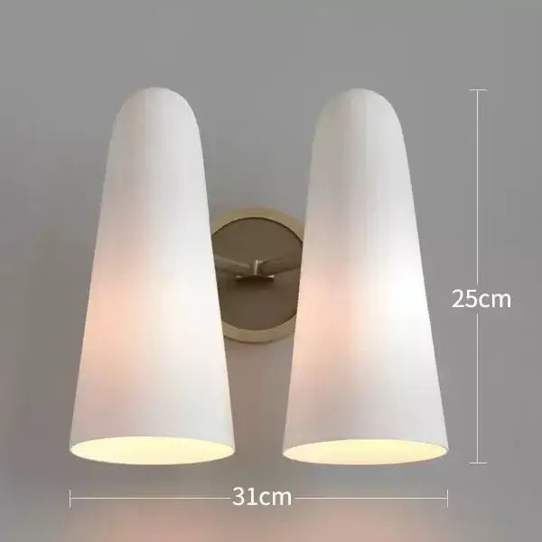 White frosted glass cone wall lamp with brushed brass backplate luxury decorbites copper wall lamp for bedroom light
