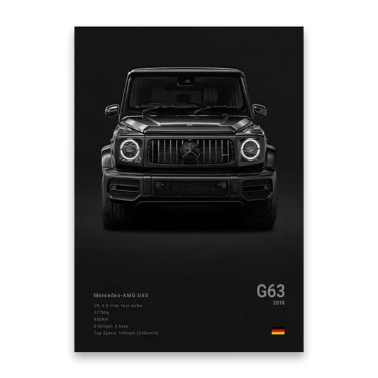 Luxury Car Canvas Print Wall Art - SW8886 / 55x80cm Unframed - Posters