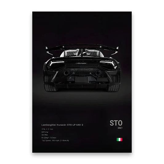 Luxury Car Canvas Wall Art PrintMural - SW8878 / (A4)21X30cm Unframed - Posters