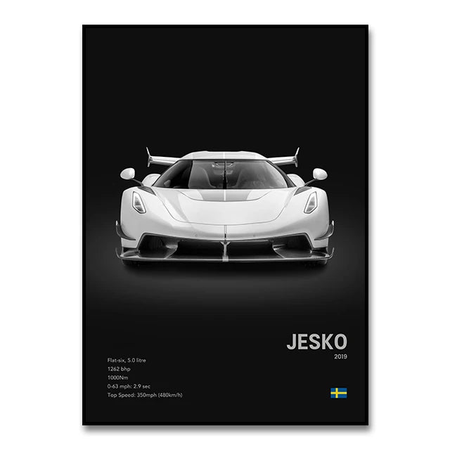 Luxury Cars Canvas Wall Art Print - Modern Home Decor - SW10055 / 30X40cm Unframed - Posters