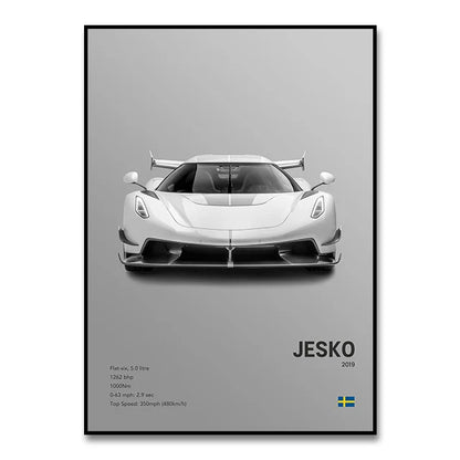 Luxury Cars Canvas Wall Art Print - Modern Home Decor - SW10056 / 30X40cm Unframed - Posters