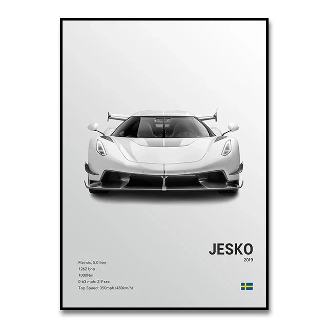 Luxury Cars Canvas Wall Art Print - Modern Home Decor - SW10057 / 30X40cm Unframed - Posters