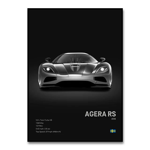 Luxury Cars Canvas Wall Art Print - Modern Home Decor - SW10058 / 30X40cm Unframed - Posters