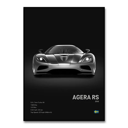 Luxury Cars Canvas Wall Art Print - Modern Home Decor - SW10058 / 30X40cm Unframed - Posters