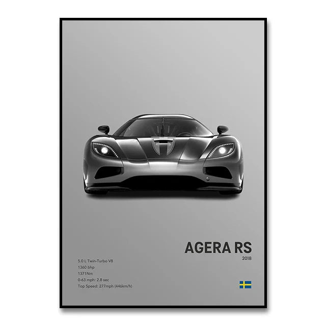 Luxury Cars Canvas Wall Art Print - Modern Home Decor - SW10059 / 30X40cm Unframed - Posters