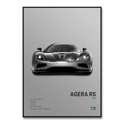 Luxury Cars Canvas Wall Art Print - Modern Home Decor - SW10059 / 30X40cm Unframed - Posters