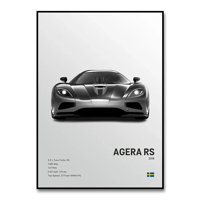 Luxury Cars Canvas Wall Art Print - Modern Home Decor - SW10060 / 30X40cm Unframed - Posters