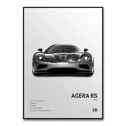 Luxury Cars Canvas Wall Art Print - Modern Home Decor - SW10060 / 30X40cm Unframed - Posters