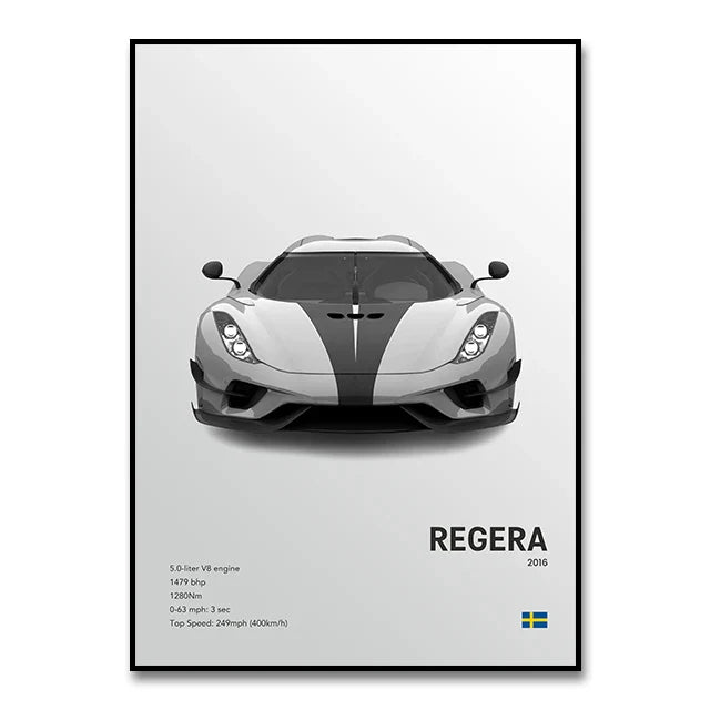 Luxury Cars Canvas Wall Art Print - Modern Home Decor - SW10063 / 30X40cm Unframed - Posters