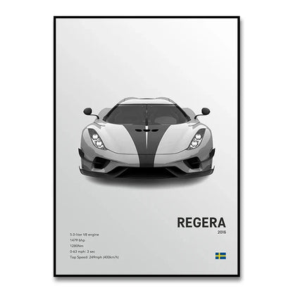 Luxury Cars Canvas Wall Art Print - Modern Home Decor - SW10063 / 30X40cm Unframed - Posters