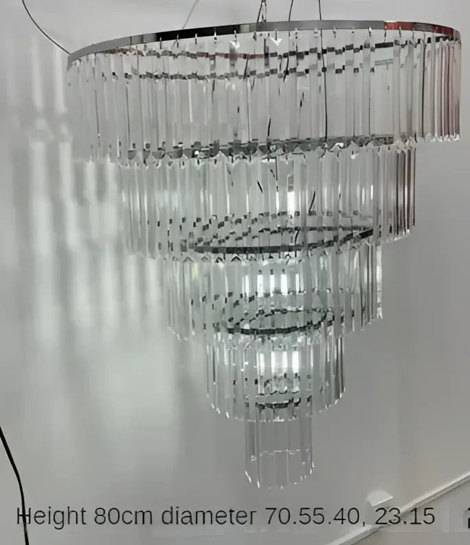 Luxury cascading crystal ice bar chandelier with clear faceted glass prisms and polished chrome frame for dining room decorbites crystal ice